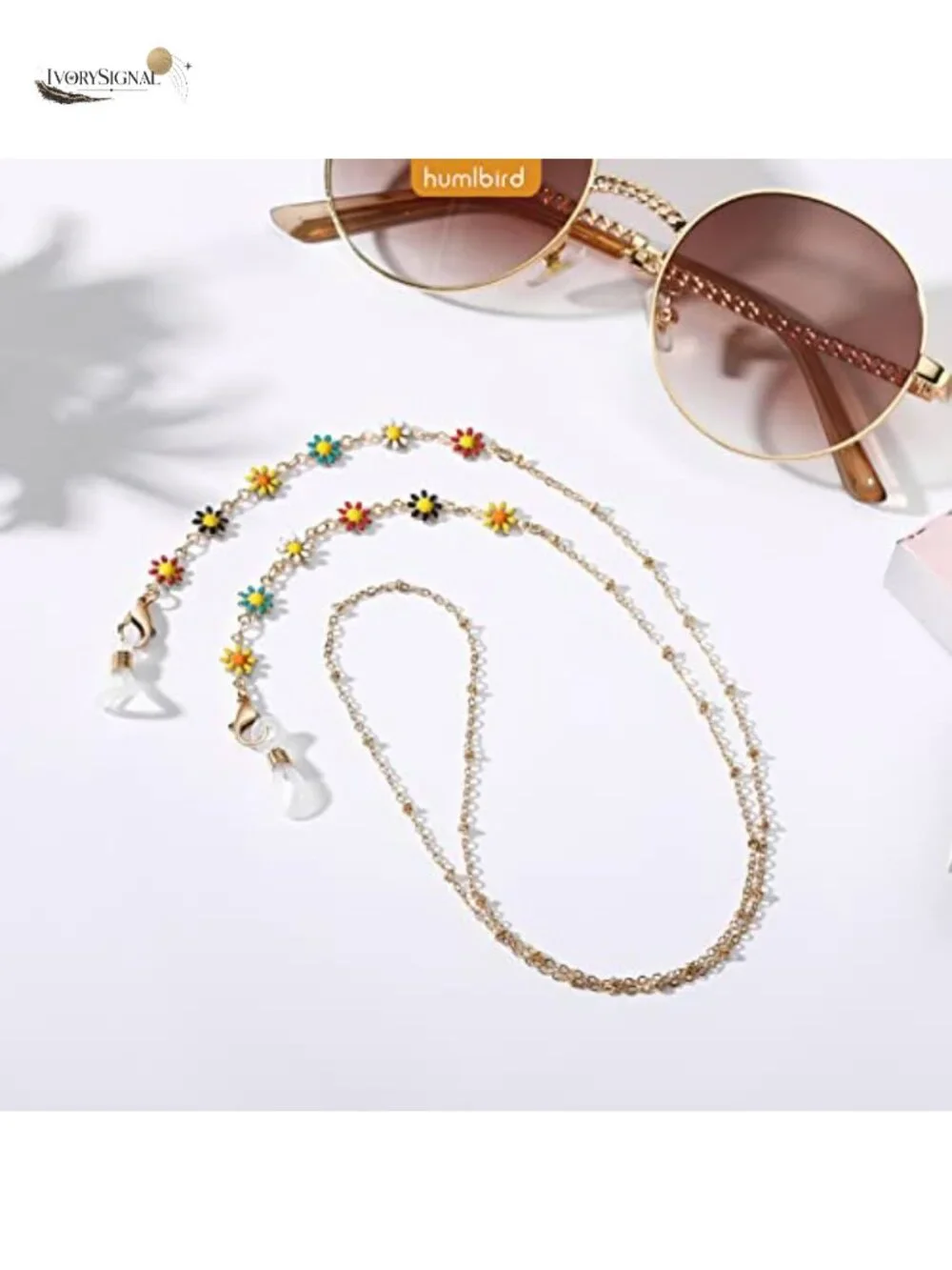 Floral Beaded Eyeglass Chain for Women - Adjustable Glasses Holder Necklace
